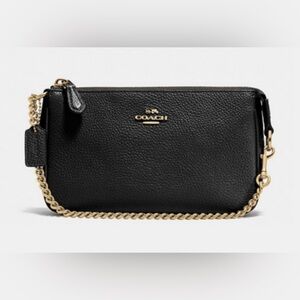 COACH / Nolita Black Pebbled Wristlet/Clutch